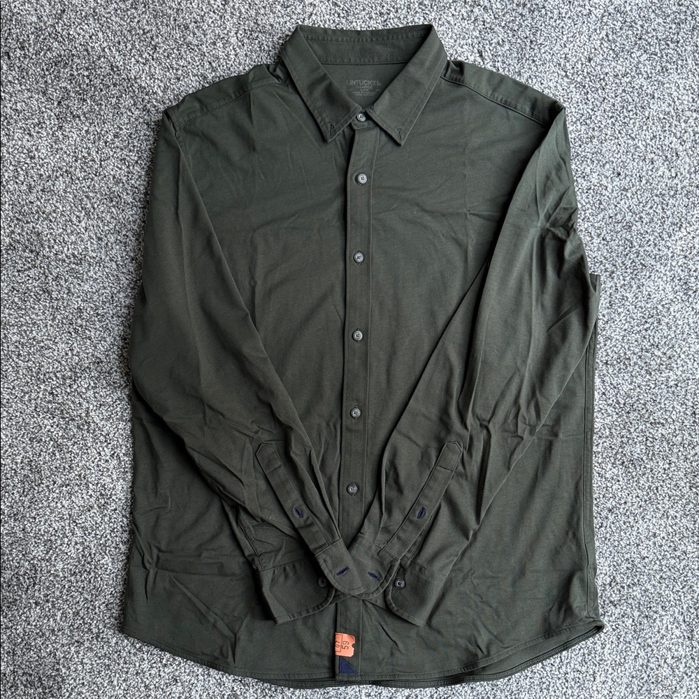UNTUCKit Dark Green Dress Shirt